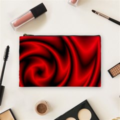 Background Red Color Swirl Cosmetic Bag (medium) by Pakrebo