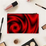 Background Red Color Swirl Cosmetic Bag (Medium) Back