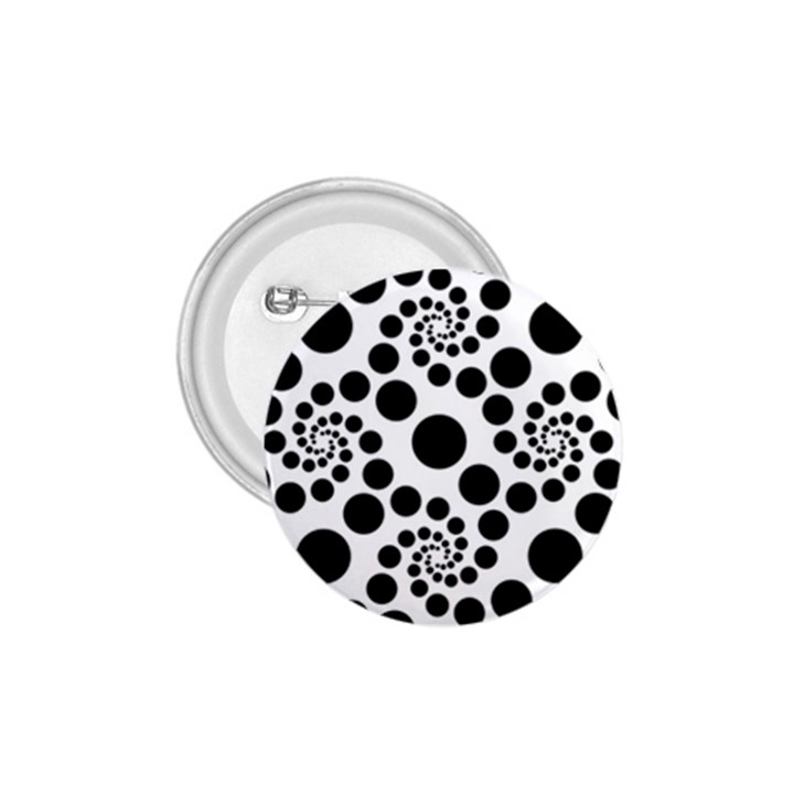 Dot Dots Round Black And White 1.75  Buttons