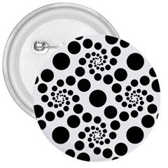 Dot Dots Round Black And White 3  Buttons by Pakrebo