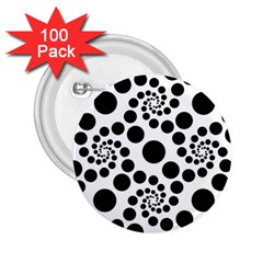 Dot Dots Round Black And White 2 25  Buttons (100 Pack)  by Pakrebo