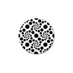 Dot Dots Round Black And White Golf Ball Marker (4 pack) Front