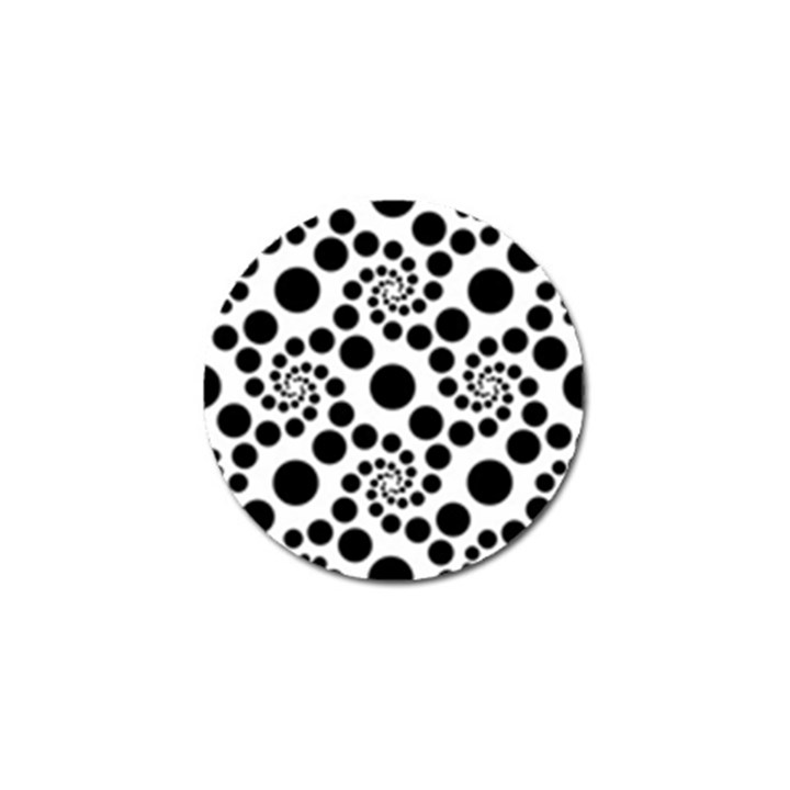 Dot Dots Round Black And White Golf Ball Marker (4 pack)