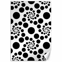 Dot Dots Round Black And White Canvas 20  X 30  by Pakrebo