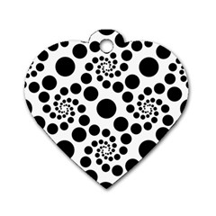 Dot Dots Round Black And White Dog Tag Heart (two Sides) by Pakrebo