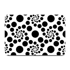 Dot Dots Round Black And White Plate Mats by Pakrebo