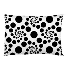 Dot Dots Round Black And White Pillow Case by Pakrebo