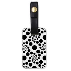 Dot Dots Round Black And White Luggage Tags (one Side)  by Pakrebo