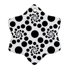 Dot Dots Round Black And White Ornament (snowflake) by Pakrebo