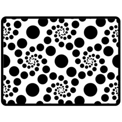 Dot Dots Round Black And White Double Sided Fleece Blanket (large)  by Pakrebo