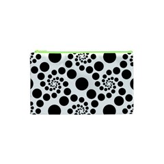 Dot Dots Round Black And White Cosmetic Bag (xs) by Pakrebo