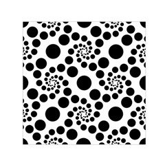 Dot Dots Round Black And White Small Satin Scarf (square) by Pakrebo