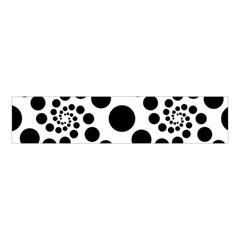 Dot Dots Round Black And White Velvet Scrunchie by Pakrebo