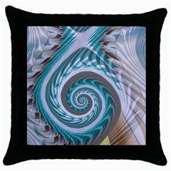 Spiral Fractal Swirl Whirlpool Throw Pillow Case (black) by Pakrebo