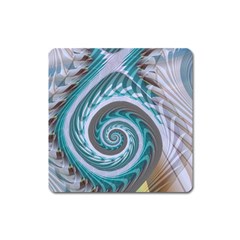 Spiral Fractal Swirl Whirlpool Square Magnet by Pakrebo