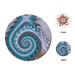 Spiral Fractal Swirl Whirlpool Playing Cards (round) by Pakrebo