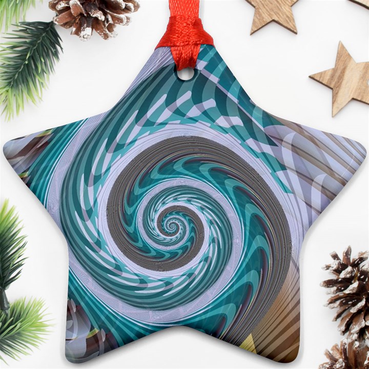 Spiral Fractal Swirl Whirlpool Star Ornament (Two Sides)