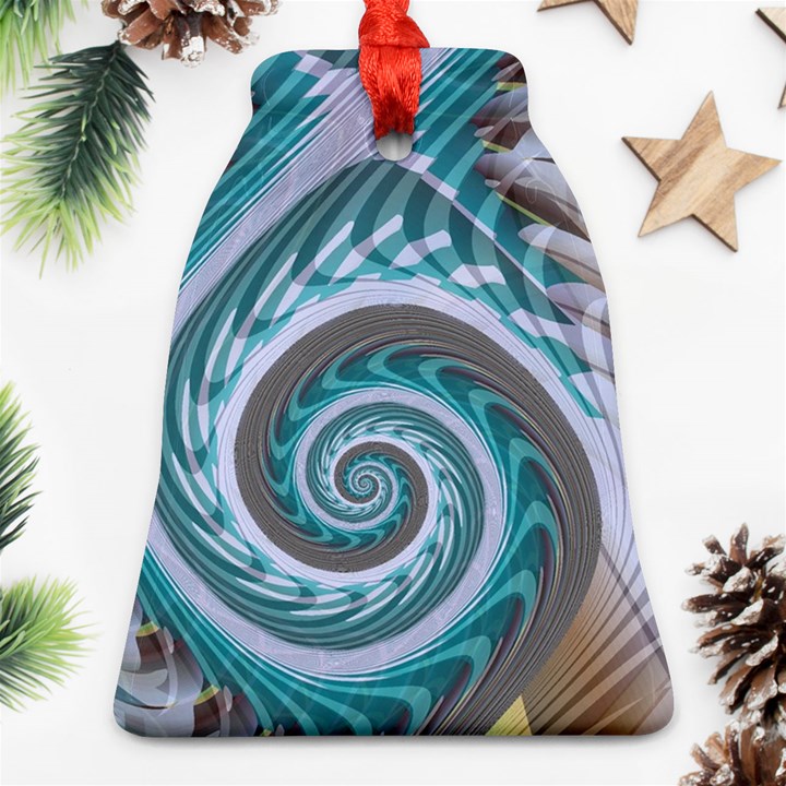 Spiral Fractal Swirl Whirlpool Bell Ornament (Two Sides)