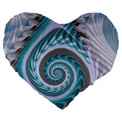 Spiral Fractal Swirl Whirlpool Large 19  Premium Heart Shape Cushions by Pakrebo