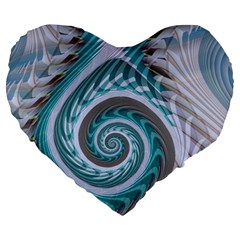 Spiral Fractal Swirl Whirlpool Large 19  Premium Flano Heart Shape Cushions by Pakrebo