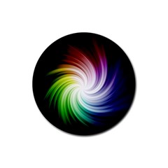 Rainbow Swirl Twirl Rubber Coaster (round)  by Pakrebo