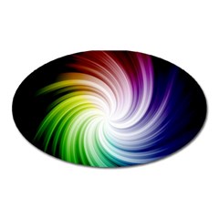 Rainbow Swirl Twirl Oval Magnet by Pakrebo