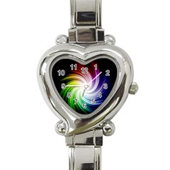 Rainbow Swirl Twirl Heart Italian Charm Watch by Pakrebo