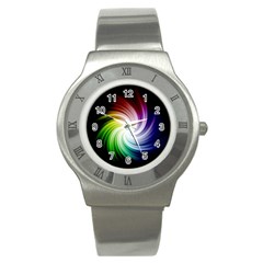 Rainbow Swirl Twirl Stainless Steel Watch by Pakrebo