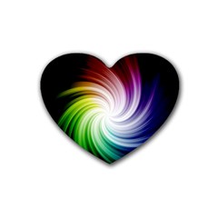 Rainbow Swirl Twirl Heart Coaster (4 Pack)  by Pakrebo