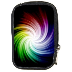 Rainbow Swirl Twirl Compact Camera Leather Case by Pakrebo