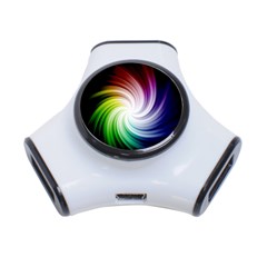 Rainbow Swirl Twirl 3-port Usb Hub by Pakrebo