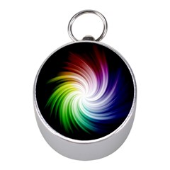 Rainbow Swirl Twirl Mini Silver Compasses by Pakrebo