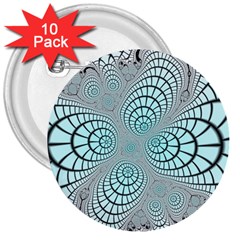 Digital Art Fractal Abstract 3  Buttons (10 Pack)  by Pakrebo