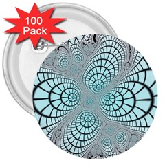 Digital Art Fractal Abstract 3  Buttons (100 Pack)  by Pakrebo