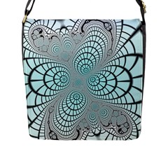 Digital Art Fractal Abstract Flap Closure Messenger Bag (l) by Pakrebo