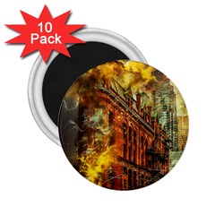 Flat Iron Building Architecture 2 25  Magnets (10 Pack)  by Pakrebo