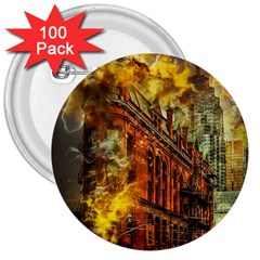 Flat Iron Building Architecture 3  Buttons (100 Pack)  by Pakrebo