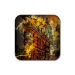 Flat Iron Building Architecture Rubber Square Coaster (4 pack)  Front