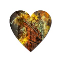 Flat Iron Building Architecture Heart Magnet by Pakrebo