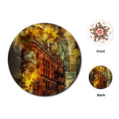 Flat Iron Building Architecture Playing Cards (round) by Pakrebo