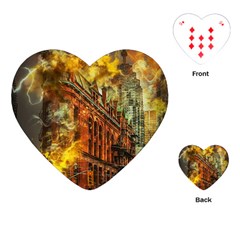 Flat Iron Building Architecture Playing Cards (heart) by Pakrebo