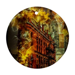 Flat Iron Building Architecture Round Ornament (two Sides) by Pakrebo