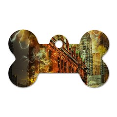 Flat Iron Building Architecture Dog Tag Bone (one Side) by Pakrebo