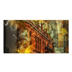 Flat Iron Building Architecture Satin Shawl by Pakrebo