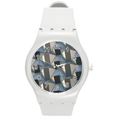 Pattern Texture Form Background Round Plastic Sport Watch (m) by Pakrebo