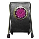 Background Scrapbooking Abstract Pen Holder Desk Clock Front