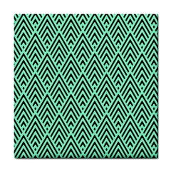 Chevron Pattern Black Mint Green Tile Coasters by Pakrebo