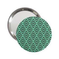 Chevron Pattern Black Mint Green 2 25  Handbag Mirrors by Pakrebo