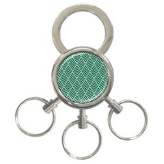 Chevron Pattern Black Mint Green 3-ring Key Chains by Pakrebo