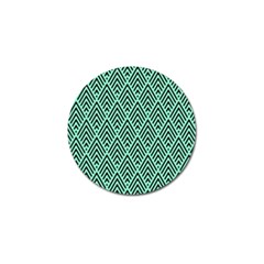 Chevron Pattern Black Mint Green Golf Ball Marker by Pakrebo